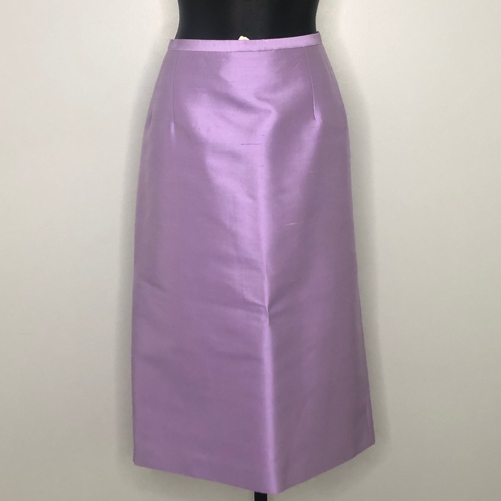 Michael Kors Iridescent Purple Wool/Silk Pencil Skirt Sz14